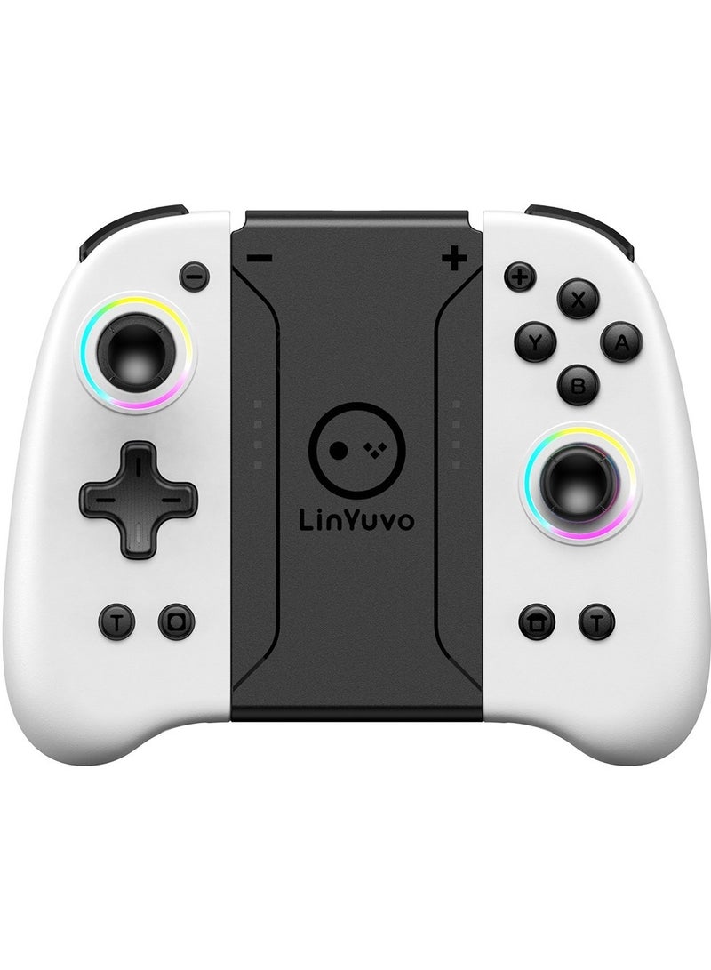 LinYuvo Classic Joypad LinYuvo KS31 Wireless Gaming Controller for Nintendo Switch/Switch Lite/Switch OLED with Multicolor RGB Light Ring, Exclusive Metal Joysticks, Adjustable Dual Shock, Six-Axis Gyroscope, Turbo Function, Adjustment Dual Motors Vibration, Anti-Friction Thumbsticks, Wake-Up Function - Image 1